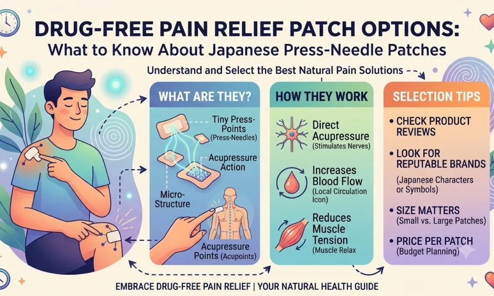 Drug-Free Pain Relief Patch Options What to Know About Japanese Press-Needle Patches.