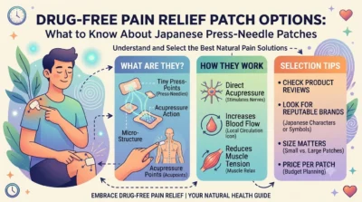 Drug-Free Pain Relief Patch Options What to Know About Japanese Press-Needle Patches.