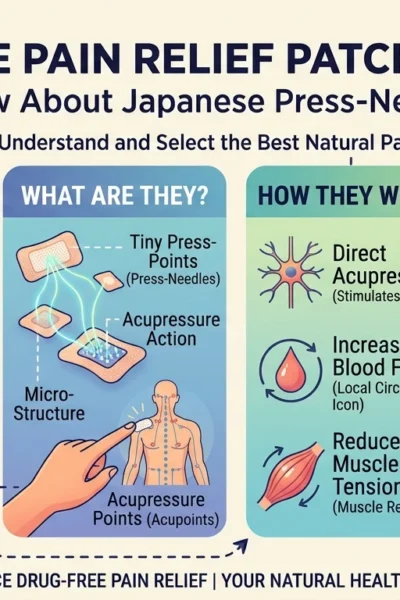 Drug-Free Pain Relief Patch Options What to Know About Japanese Press-Needle Patches.
